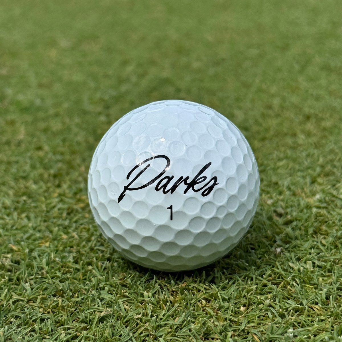 Parks TRX golf ball on the grass